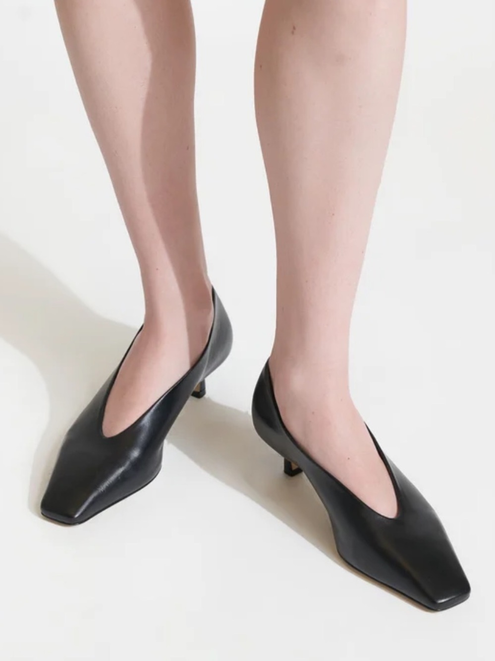 Maguire Mariana Black Leather Square Toe Pumps Size 38